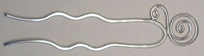 Spiral hair pin, double tines