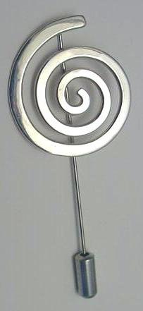 Hammered swirl stick pin