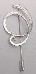 Art Nouveau jewelry pin in silver